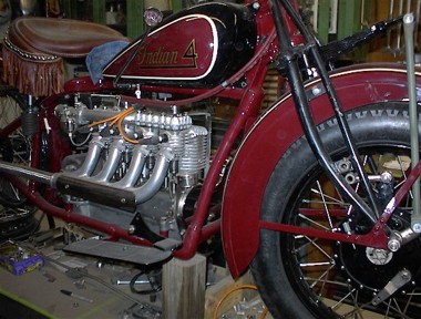 Pinstriped and lettered this 1938 Indian 4